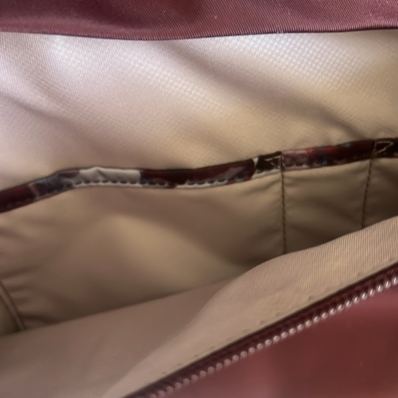 Tumi Dara Carry All Travel Bag in Maroon Plum with Metallic Hardware - Picture 9 of 11